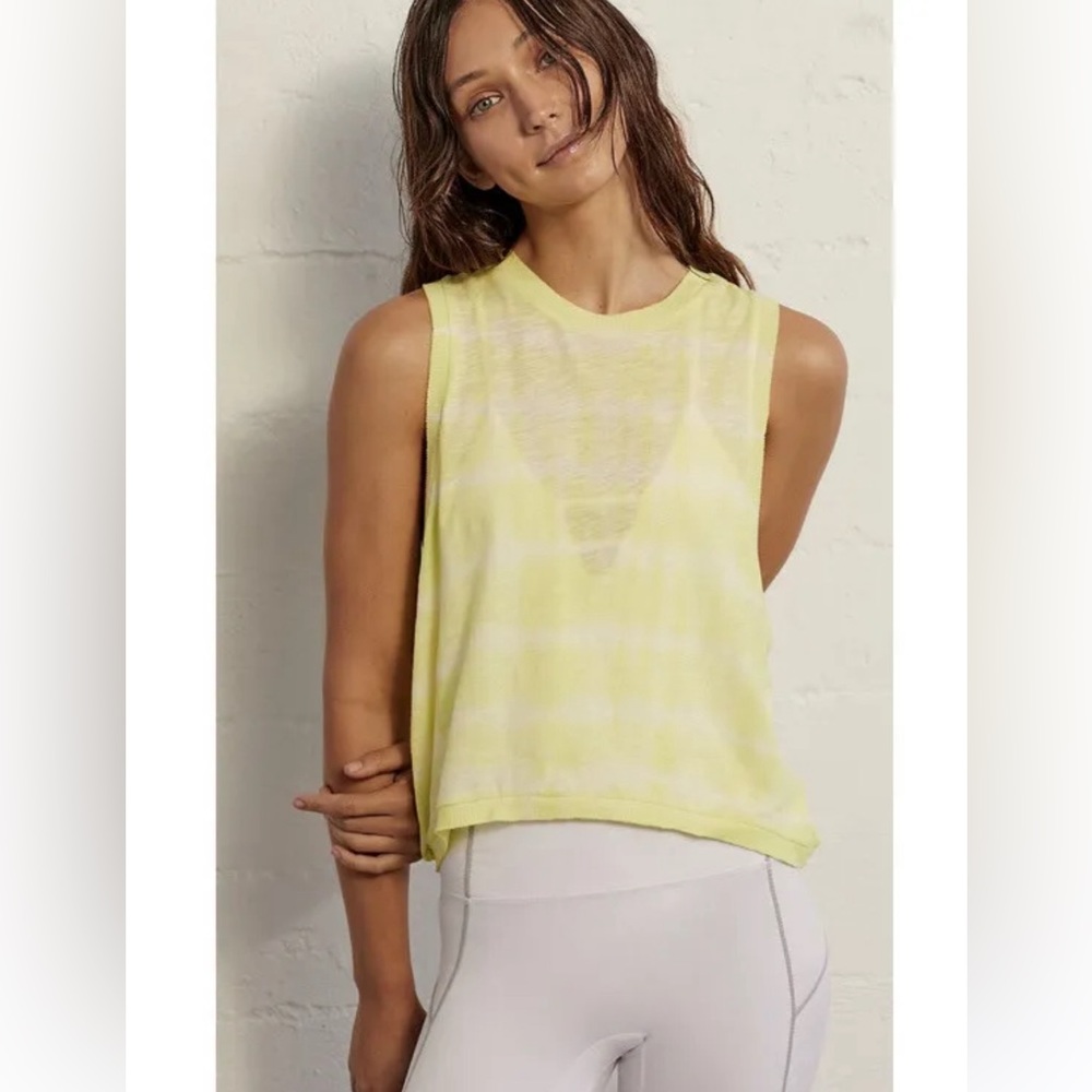 Free people movement washed love tank yellow